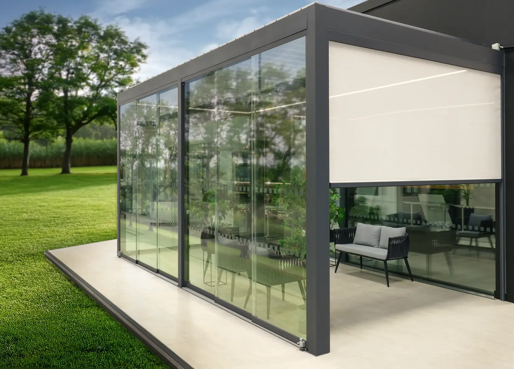 Our roller blind system (SkyRoll Zip) 