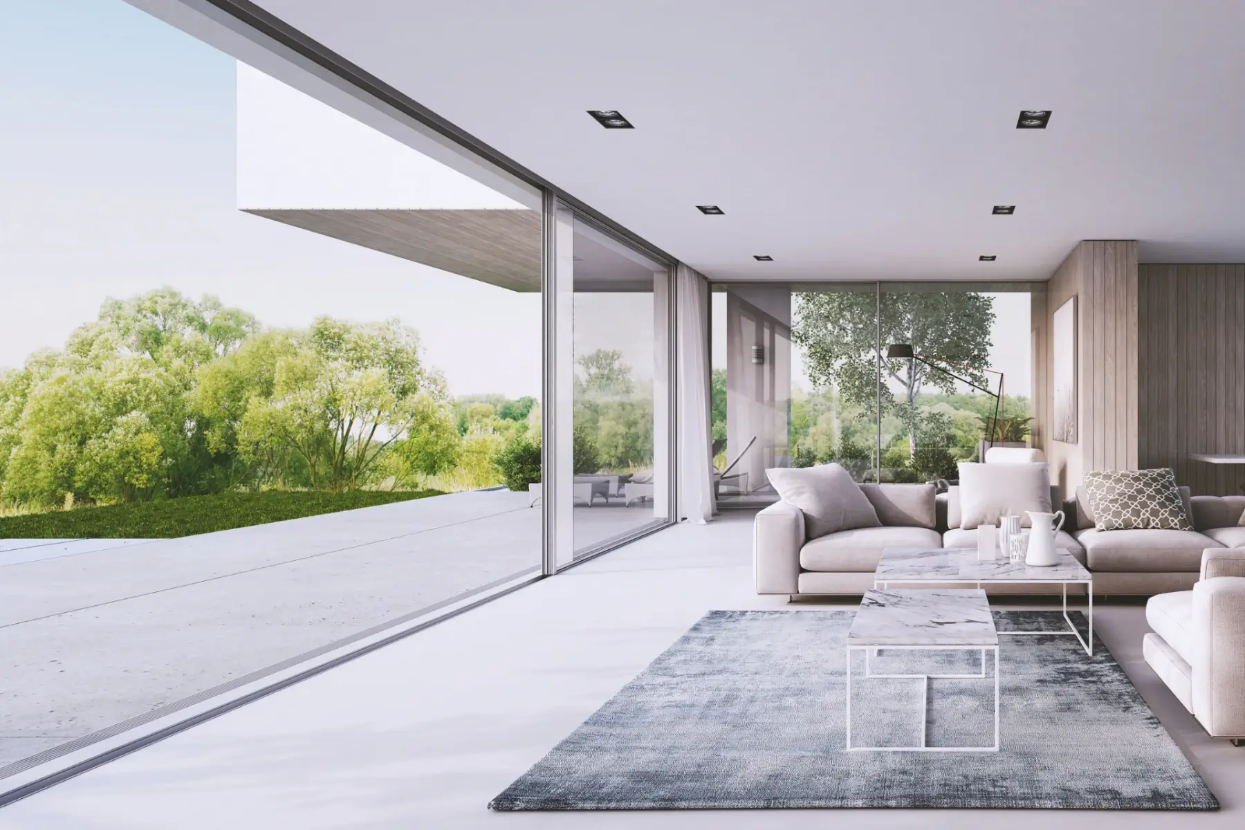 Skyline frameless sliding door