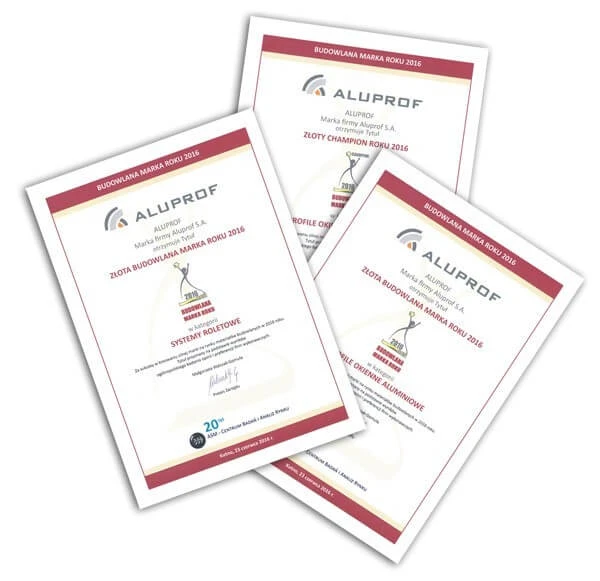 ALUPROF distinsă cu aur in topul Liderul Calității 2016 si la Marca de Construcții a anului 2016