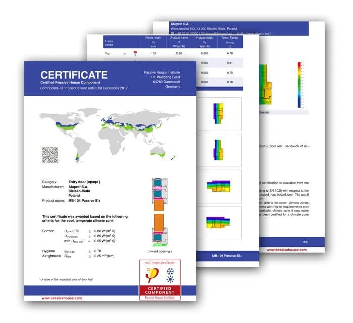 Drzwi MB-104 Passive z certyfikatem Passive House Institute w Darmstadt
