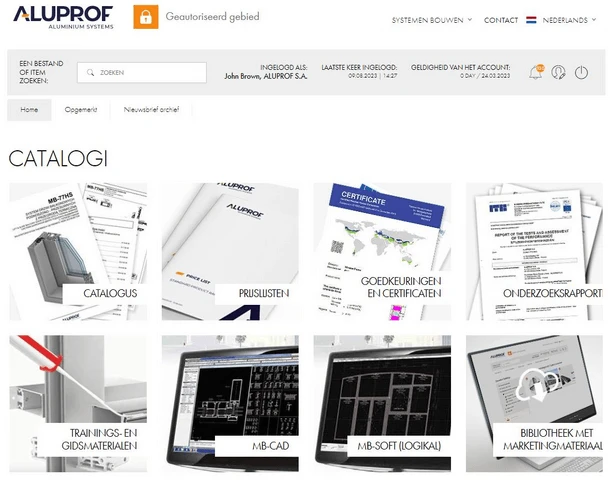 GEBRUIKT U MB-CAD? MAAK DAN EEN ACCOUNT IN HET GEAUTORISEERDE GEBIED VAN ALUPROF, DIT MAAKT UW WERK GEMAKKELIJKER!