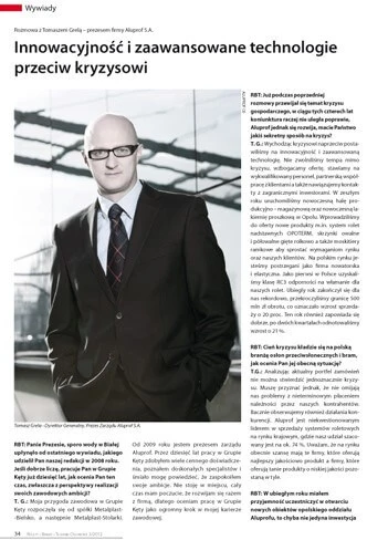 Wywiad z Prezesem Zarządu Aluprof SA Tomaszem Grelą