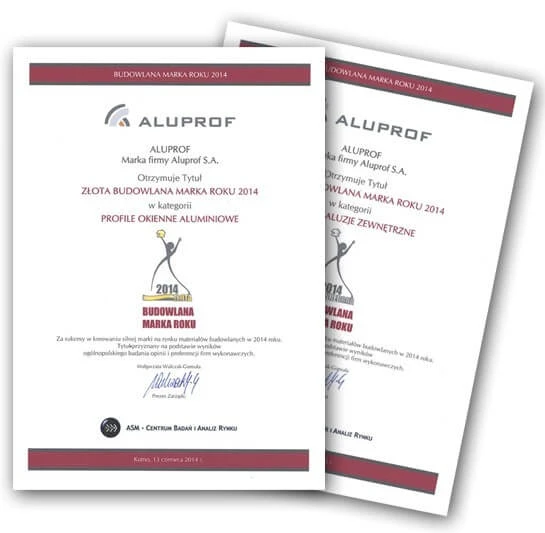 A double Building Brand of the of the Year Award for Aluprof