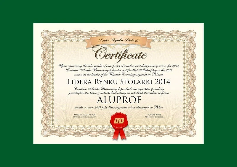 Aluprof podwójnym liderem rynku stolarki 2014 