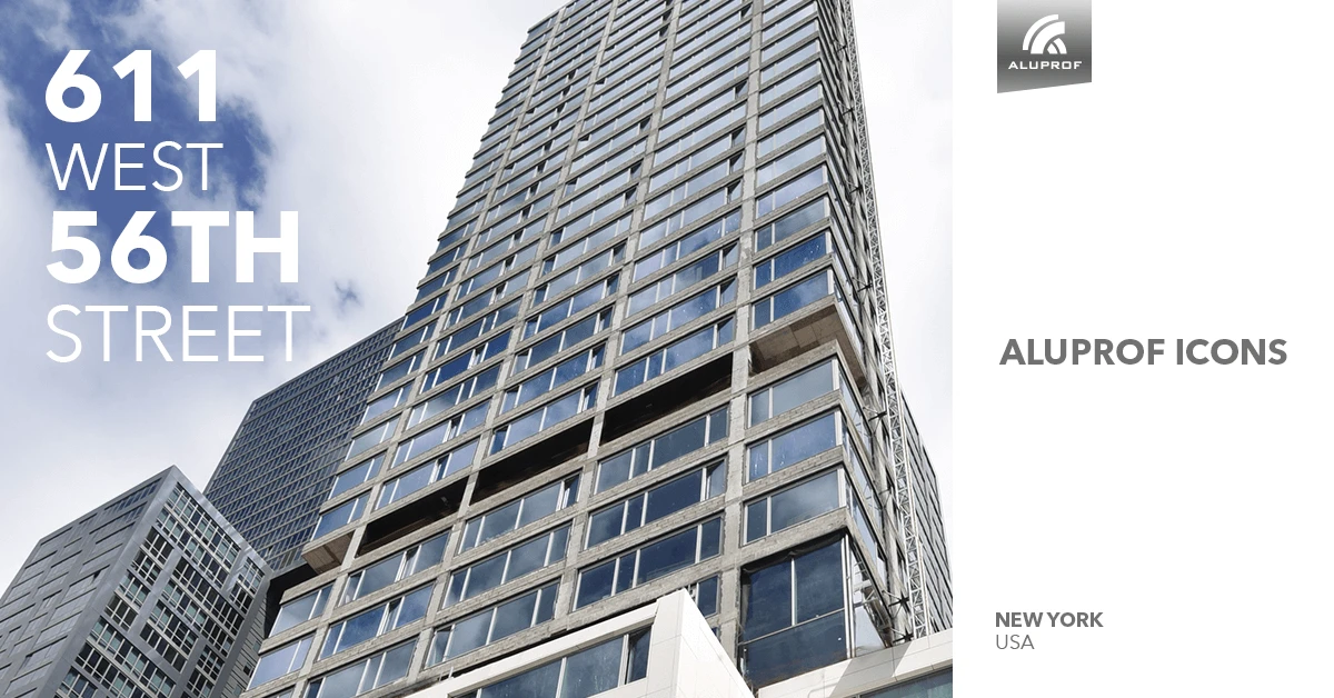 LESS MEANS MORE. 611 WEST 56TH STREET IN NEW YORK, FEATURING ALUPROF SYSTEMS