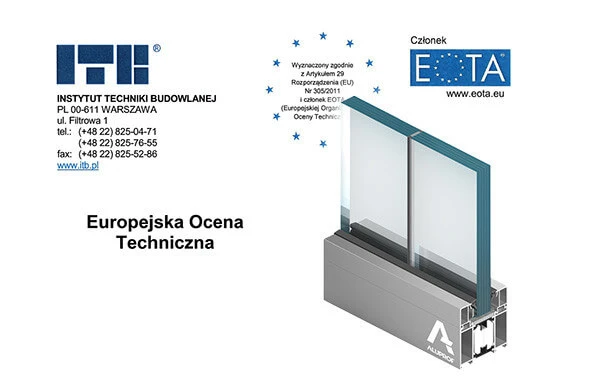 SYSTEM PRZECIWPOŻAROWYCH, BEZSZPROSOWYCH ŚCIANEK WEWNĘTRZNYCH ALUPROF MB-78EI Z EUROPEJSKĄ OCENĄ TECHNICZNĄ