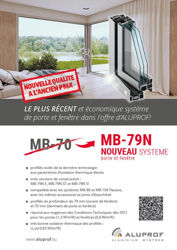Nouveau système de portes et fenêtres MB-79N dans l’offre d’ALUPROF