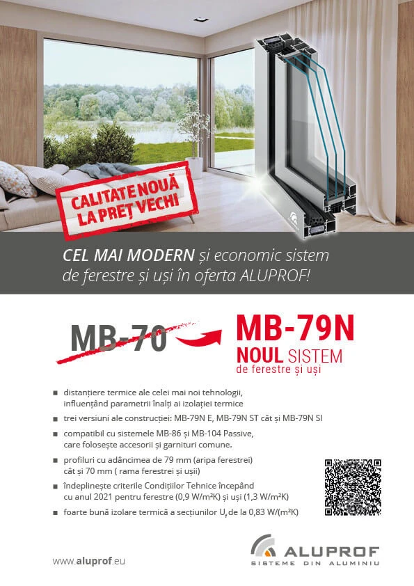 Noul sistem de ferestre și uși din oferta ALUPROF MB-79N