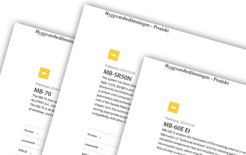 Aluprof zarejestrował swoje produkty w szwedzkim stowarzyszeniu ekonomicznym BVB