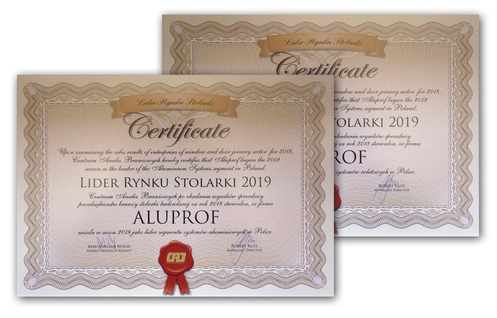 ALUPROF per l’undicesima volta consecutiva conquista il doppio titolo di leader del mercato dei serramenti