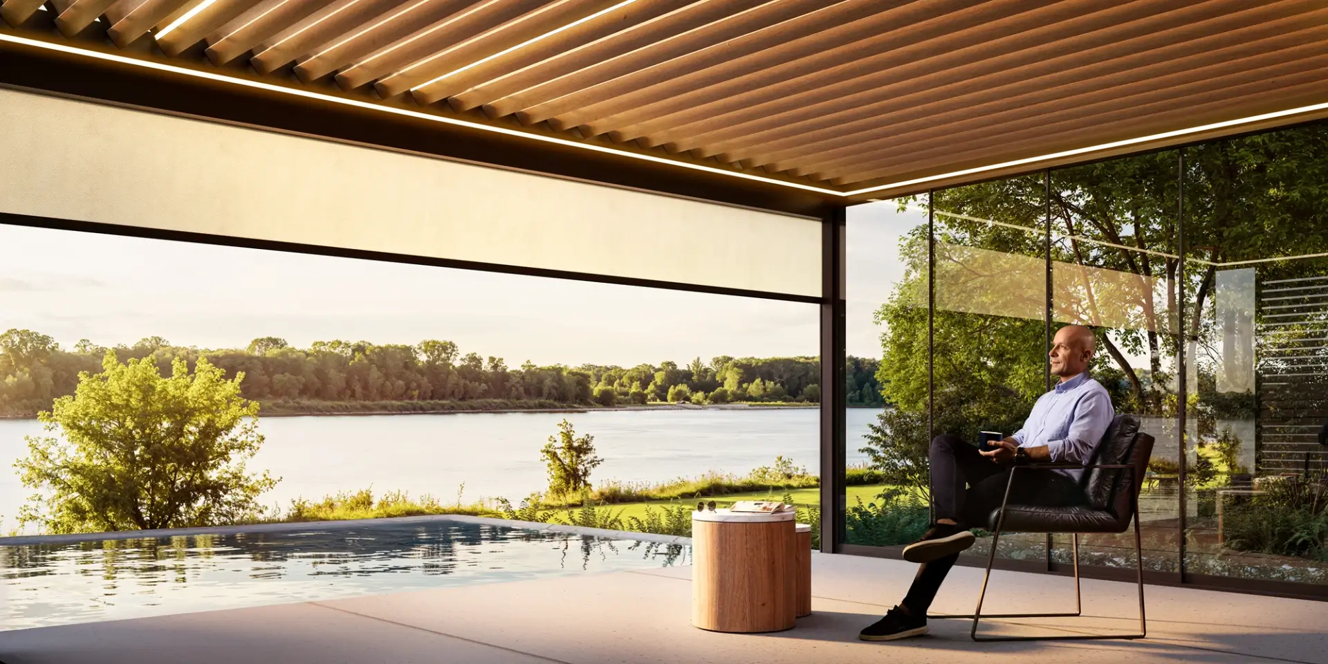 Komfortowy taras i ogród z pergolą Aluprof Sun Shading Solutions