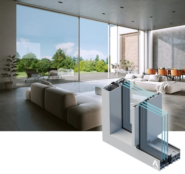 LES DIMENSIONS IMPRESSIONNANTES DE LA PORTE COULISSANTE MB-SKYLINE TYPE R D'ALUPROF