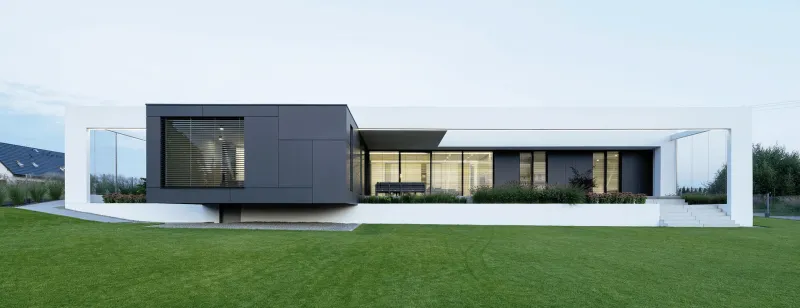 Fenêtres en aluminium dans une maison individuelle